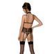 Корсет з відкритими грудьми Passion DOMINICA CORSET S/M black, пажі для панчіх, стрінги SO8434 фото 2