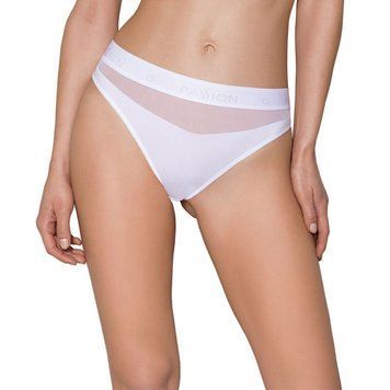 Трусики з прозорою вставкою Passion PS006 PANTIES L, white SO4235 фото