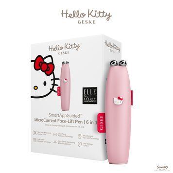 Мікрострумова ручка для підтяжки шкіри обличчя GESKE MicroCurrent Face-Lift Pen 6в1 by Hello Kitty pink HB0251 фото