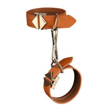 Фіксатори для рук та ніг LOCKINK Wristcuffs/Anklecuffs, коричневі, натуральна шкіра SX0836 фото