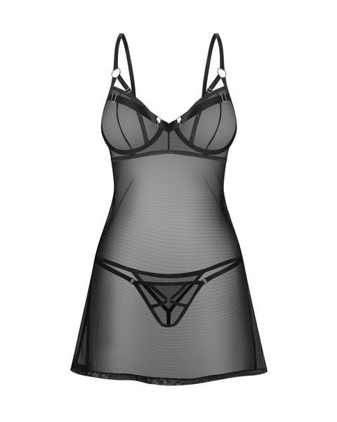 Сорочка Obsessive Euridia chemise & tanga XS/S SX3589 фото