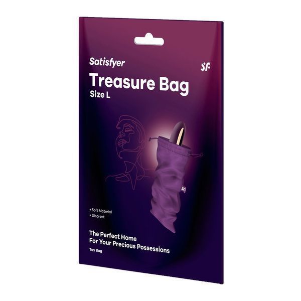 Мішечок для секс-іграшок Satisfyer Treasure Bag L, фіолетовий, на шнурку SX0550 фото