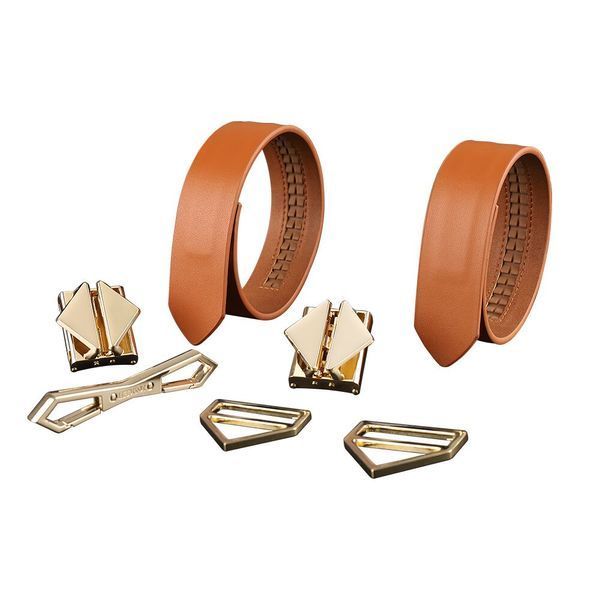 Фіксатори для рук та ніг LOCKINK Wristcuffs/Anklecuffs, коричневі, натуральна шкіра SX0836 фото