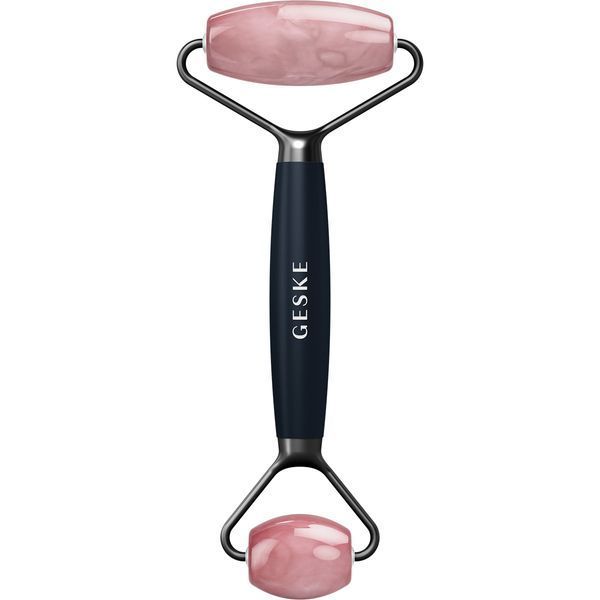 Ролер-масажер для обличчя та тіла з рожевим кварцом GESKE SmartAppGuided Rose Quartz Face & Body Roller 5in1 black HB0657 фото