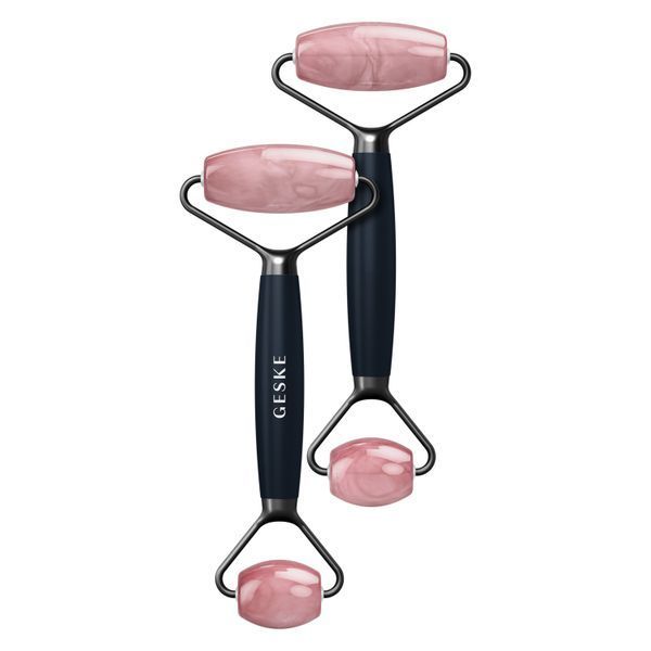 Ролер-масажер для обличчя та тіла з рожевим кварцом GESKE SmartAppGuided Rose Quartz Face & Body Roller 5in1 black HB0657 фото