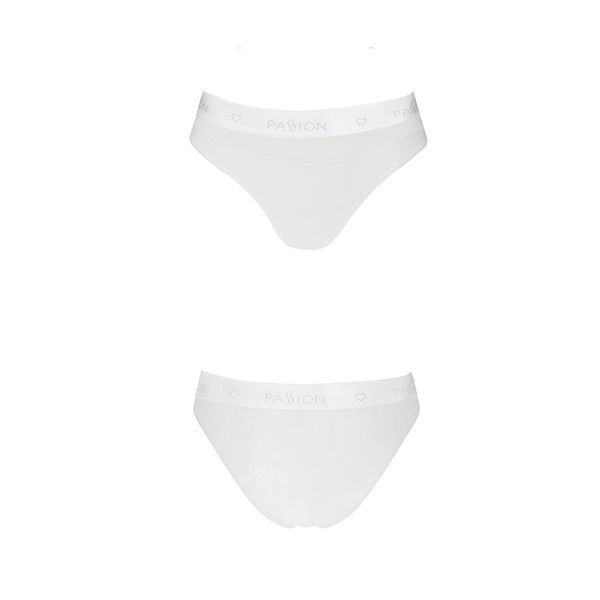 Трусики з прозорою вставкою Passion PS006 PANTIES L, white SO4235 фото