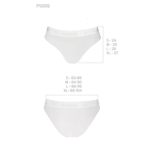 Трусики з прозорою вставкою Passion PS006 PANTIES L, white SO4235 фото