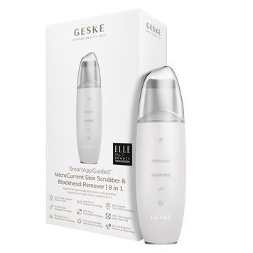 Мікрострумовий скрабер для шкіри та усунення чорних точок GESKE MicroCurrent Skin Scrubber&Blackhead Remover 9в1 white HB0150 фото