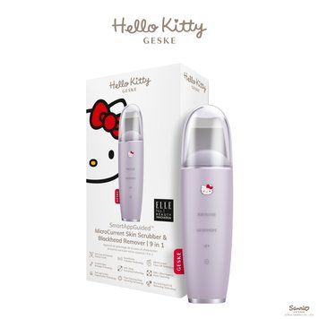Мікрострумовий скрабер для шкіри і усунення чорних точок GESKE MicroCurrent Skin Scrubber&Blackhead Remover 9в1 Hello Kitty purple HB0252 фото