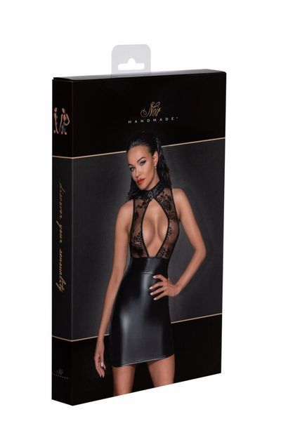 Сукня Noir Handmade F241 Short dress with powerwetlook skirt and tulle top, S SX0145 фото