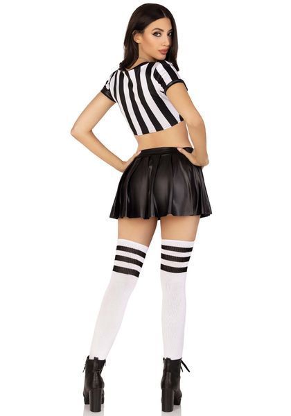 Костюм рефері Leg Avenue Time Out Referee XS, кроп-топ спідниця, свисток SO9190 фото
