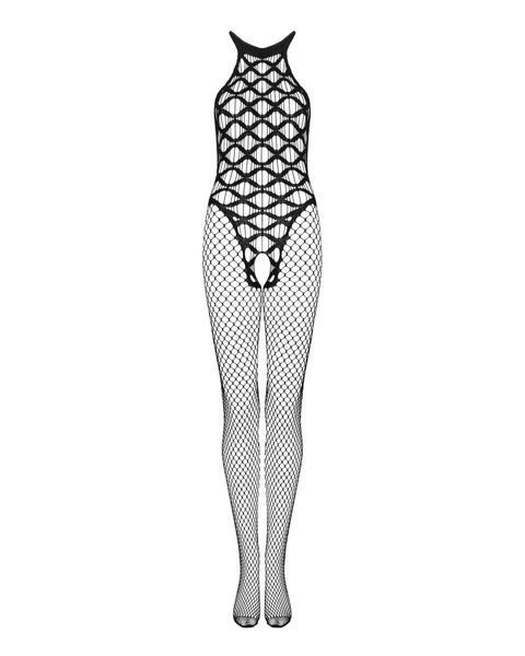 Сітчастий бодістокінг з імітацією боді Obsessive Bodystocking G332 S/M/L, black, з доступом SO7698 фото