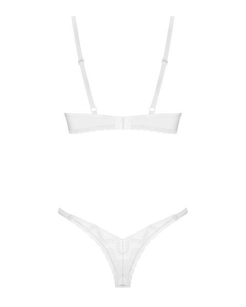 Комплект Obsessive Alissium 2-pcs set, M/L, мереживо, ліф з м&rsquo;якою чашкою, трусики танга SX0604 фото