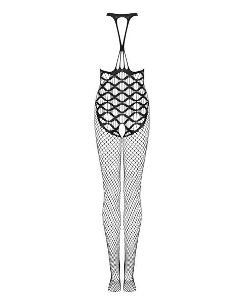 Сітчастий бодістокінг з імітацією боді Obsessive Bodystocking G332 S/M/L, black, з доступом SO7698 фото