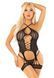 Комплект Leg Avenue Heart Net Cami Garter and String One Size, Black SX1743 фото 1