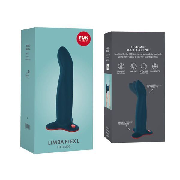 Фалоімітатор Fun Factory LIMBA FLEX L, колір морської хвилі, гнучкий, з ефектом пам&rsquo;яті, підходить для точки G SX0996 фото