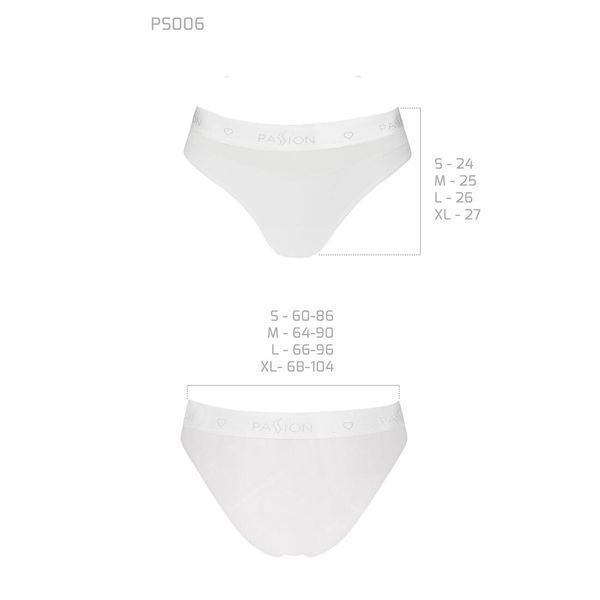 Трусики з прозорою вставкою Passion PS006 PANTIES M, white SO4236 фото