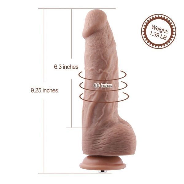 Гнучкий фалоімітатор для секс-машин Hismith 9.25&Prime; Silicone Dildo, система KlicLok SO6207 фото