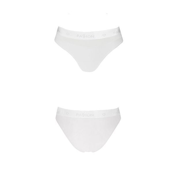Трусики з прозорою вставкою Passion PS006 PANTIES M, white SO4236 фото