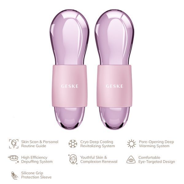 Подвійний масажер для очей GESKE Cool&Warm Duo Eye Massager 7в1 pink HB0324 фото