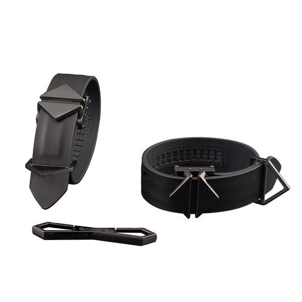 Фіксатори для рук та ніг LOCKINK Wristcuffs/Anklecuffs, чорні, натуральна шкіра SX0837 фото