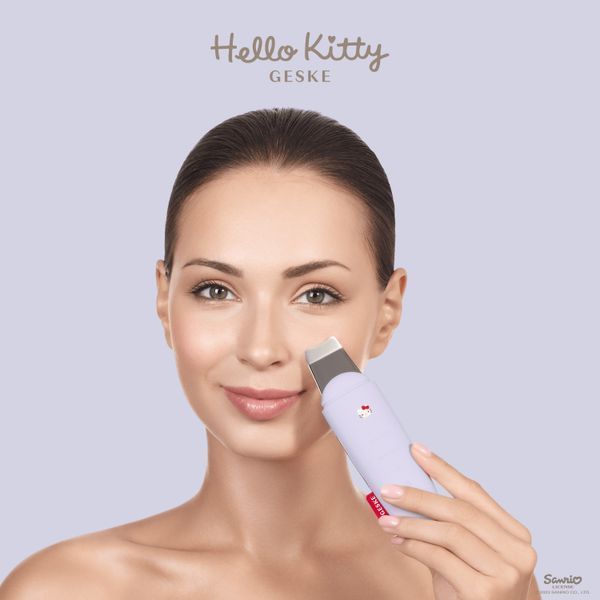 Мікрострумовий скрабер для шкіри і усунення чорних точок GESKE MicroCurrent Skin Scrubber&Blackhead Remover 9в1 Hello Kitty purple HB0252 фото