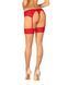 Панчохи Obsessive Ingridia stockings XS/S, бежеві з червоною резинкою SO9040 фото 2