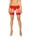 Панчохи Obsessive Ingridia stockings XS/S, бежеві з червоною резинкою SO9040 фото 1