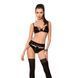 Комплект білизни Passion Exclusive TONYA SET S/M, black, трусики, ліф, пояс для панчох PS24111 фото 1