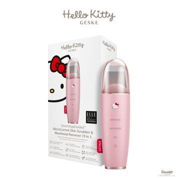 Мікрострумовий скрабер для шкіри та усунення чорних точок GESKE MicroCurrent Skin Scrubber&Blackhead Remover 9в1 Hello Kitty pink HB0253 фото