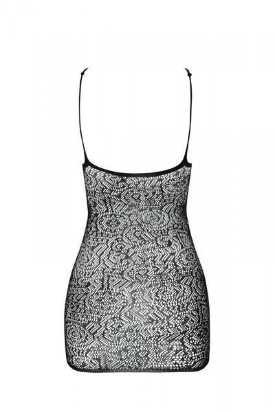 Ажурна мінісукня на тонких бретелях Passion BS096 One Size, red, плетіння на грудях SO8930 фото