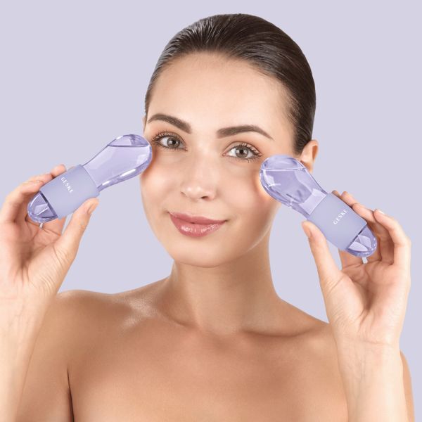 Подвійний масажер для очей GESKE Cool&Warm Duo Eye Massager 7в1 purple HB0325 фото