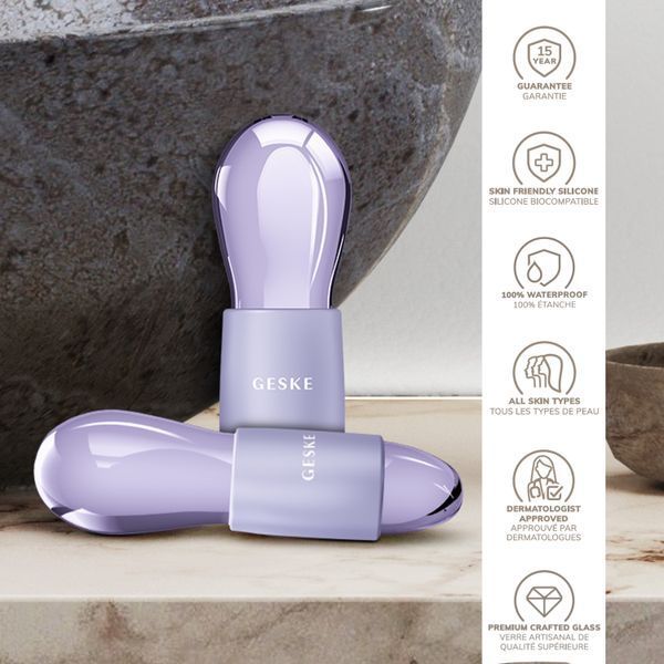 Подвійний масажер для очей GESKE Cool&Warm Duo Eye Massager 7в1 purple HB0325 фото