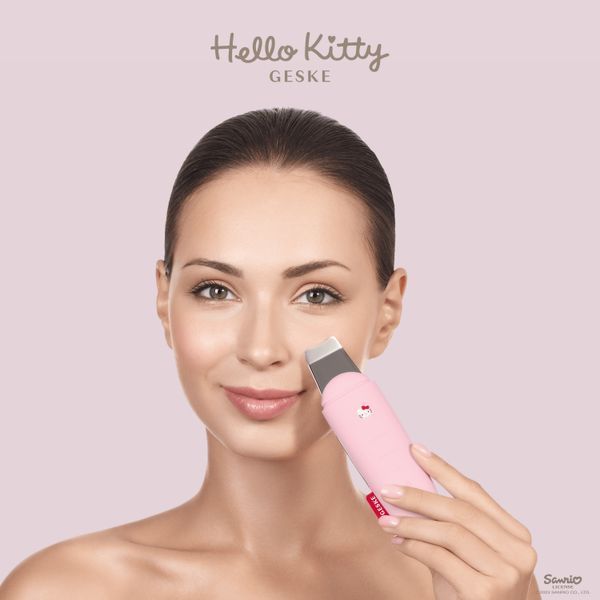 Мікрострумовий скрабер для шкіри та усунення чорних точок GESKE MicroCurrent Skin Scrubber&Blackhead Remover 9в1 Hello Kitty pink HB0253 фото