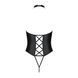 Боді з екошкіри Passion NANCY BODY 4XL/5XL black, з імітацією шнурівки та відкритим доступом SO7104 фото 4