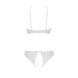 Комплект із бра, трусиків з ажурним декором та відкритим кроком Passion URSULA SET XXL/XXXL, white SO5846 фото 4