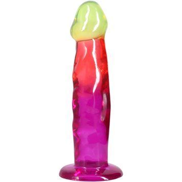 Фалоімітатор Doc Johnson Crystal Jellies - 7.5 Inch Classic Dong - Rainbow SX4490 фото