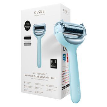 Електронний ролер для обличчя та тіла з мікроголками GESKE MicroNeedle Face&Body Roller 8в1 turquoise HB0202 фото