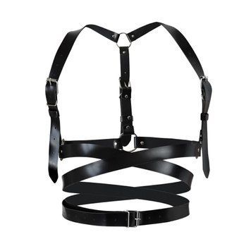 Шкіряна портупея Art of Sex - Melani Leather harness, Чорна L-2XL SO8299 фото