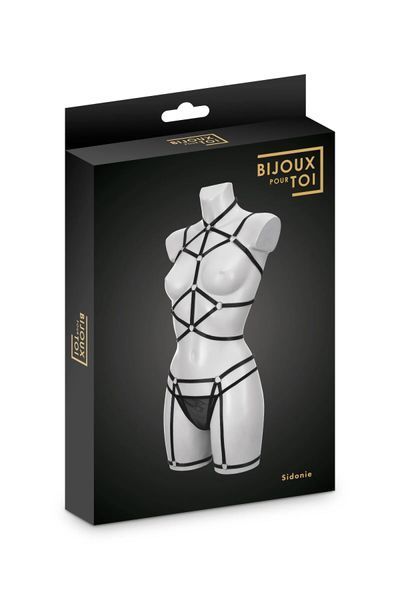 Комплект Bijoux Pour Toi - Sidonie, портупея, гартери та трусики SX3853 фото