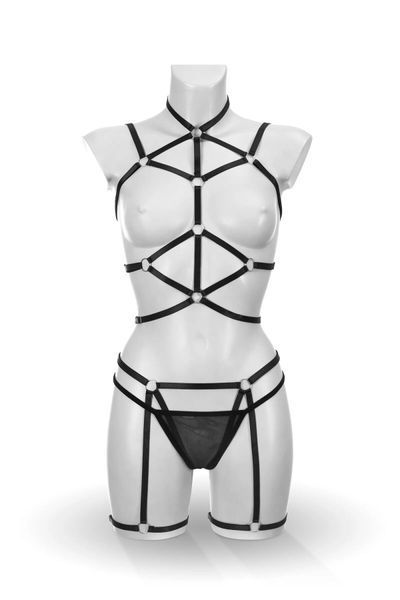 Комплект Bijoux Pour Toi - Sidonie, портупея, гартери та трусики SX3853 фото