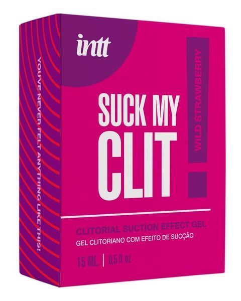 Смоктайзер для клітора Intt Suck My Clit Wild Strawberry (15 мл), полуниця, гель з ефектом посмоктування SX4002 фото
