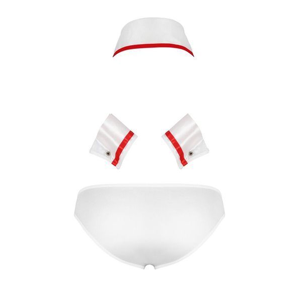 Комплект еротичної чоловічої білизни Passion 037 GREGORY XXL/XXXL White, труси, комірець, манжети SO7584 фото
