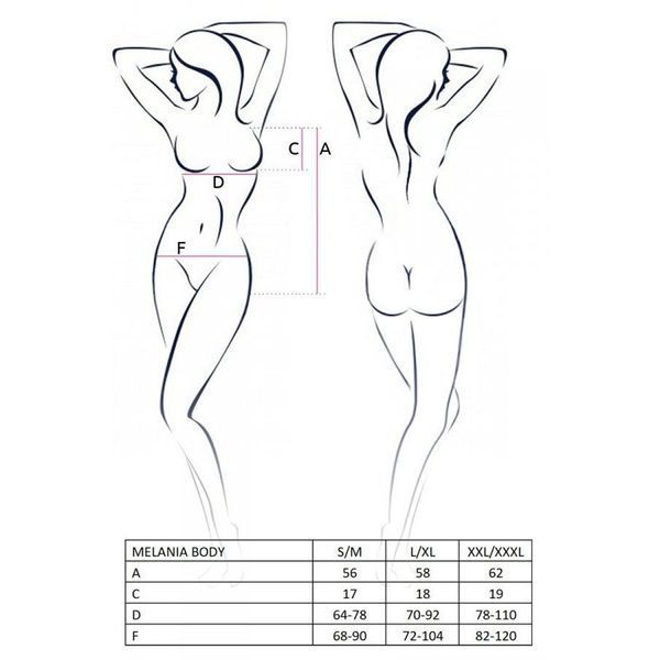 Боді Passion MELANIA BODY XXL/XXXL, black EL16303 фото