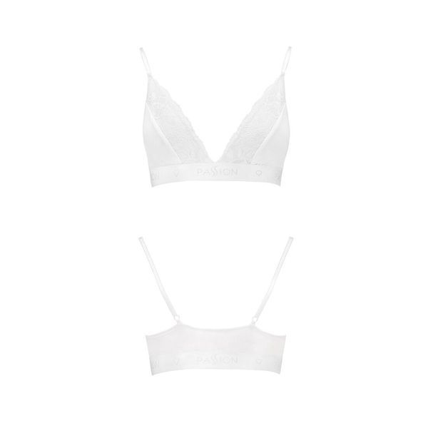 Еластичний топ з мереживом Passion PS001 TOP M, white SO4188 фото