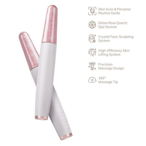 Ручка-масажер для обличчя з рожевим кварцом GESKE SmartAppGuided Rose Quartz & Depuffing Pen 6in1 starlight HB0660 фото