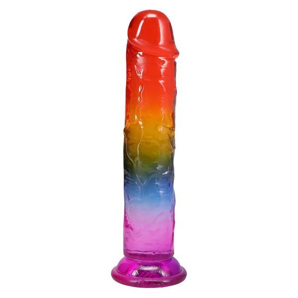 Фалоімітатор Doc Johnson Crystal Jellies - 8.5 Inch Сlassic Dong - Rainbow SX4440 фото