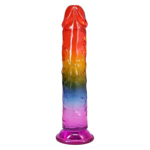 Фалоімітатор Doc Johnson Crystal Jellies - 8.5 Inch Сlassic Dong - Rainbow SX4440 фото