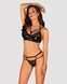 Еротичний комплект під латекс зі стрепами Obsessive Bagirela 2-pcs set S/M, чорний, під леопард, бюс SO7219 фото 1
