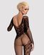 Бодістокінг Obsessive Bodystocking F210 S/M/L black, рукава-мітенки, сітка, кольорове мереживо SO7221 фото 3